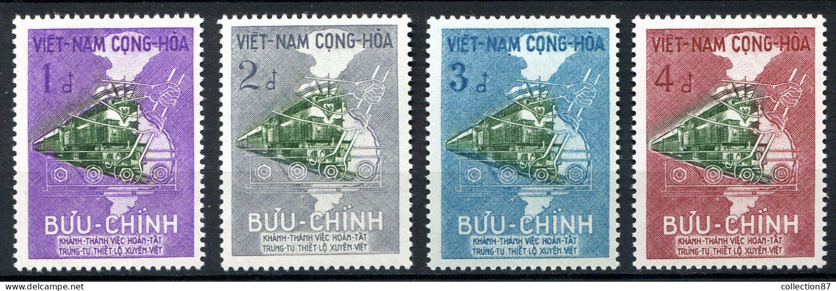 Réf 78 < VIET NAM Du SUD < Yvert N° 116 à 119 * MH * Neuf Ch - Train Locomotive Railway - Viêt-Nam