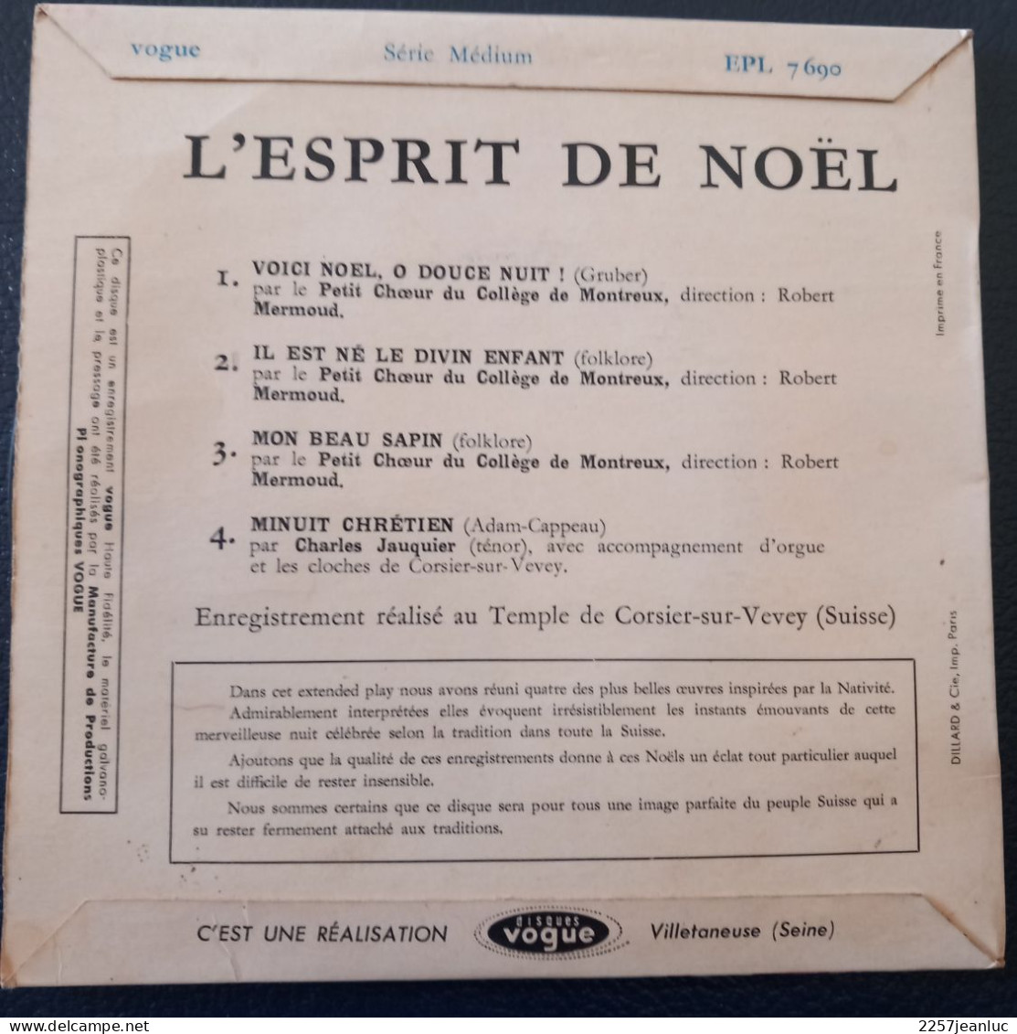 45 Tours Chants  De Noel  4 Titres - Chants De Noel