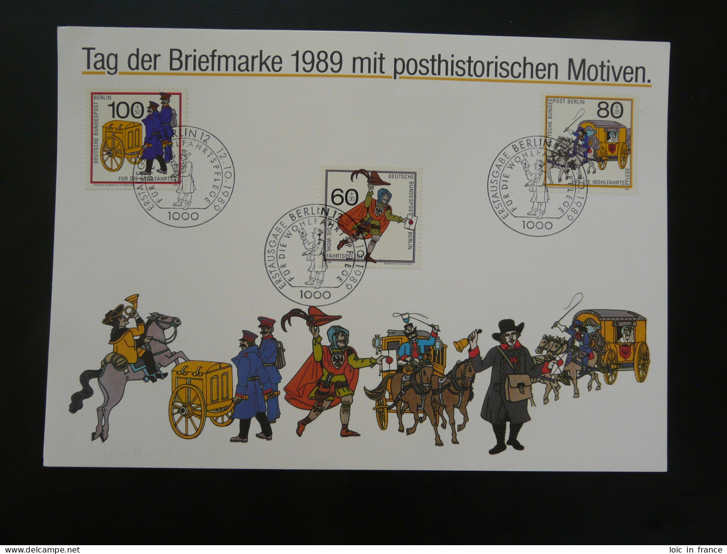 Gedenkblatt Feuillet FDC Sheet Diligence Postal History Tag Der Briefmarke Berlin 1989 - Autres & Non Classés