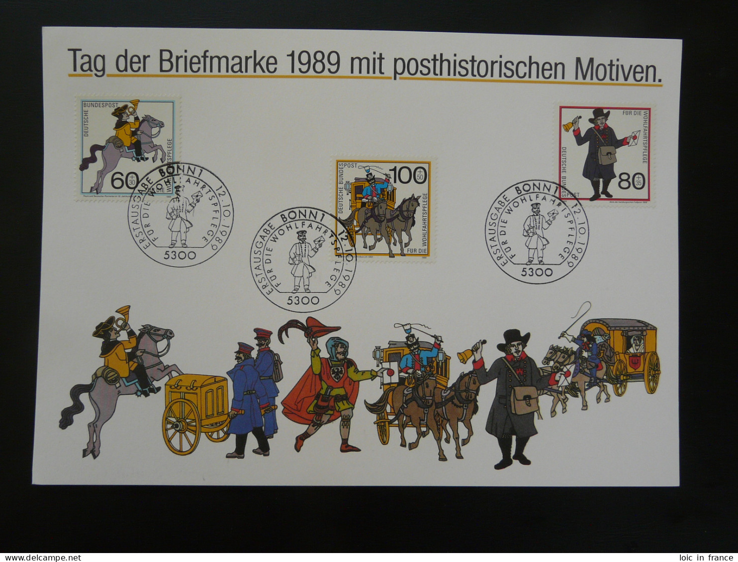 Gedenkblatt Feuillet FDC Sheet Diligence Postal History Tag Der Briefmarke Bonn 1989 - Autres & Non Classés