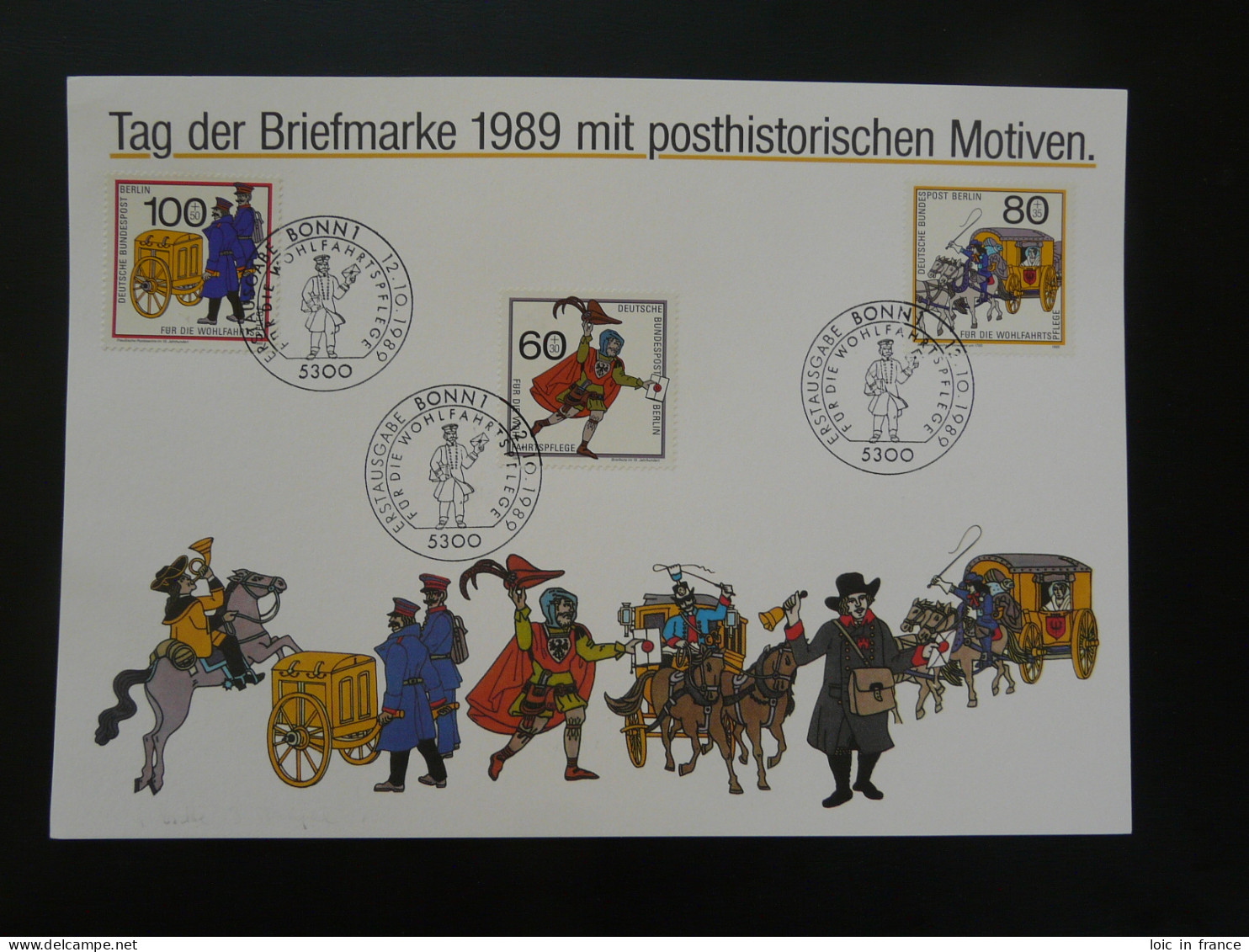 Gedenkblatt Feuillet FDC Sheet Diligence Postal History Tag Der Briefmarke Bonn 1989 - Altri & Non Classificati