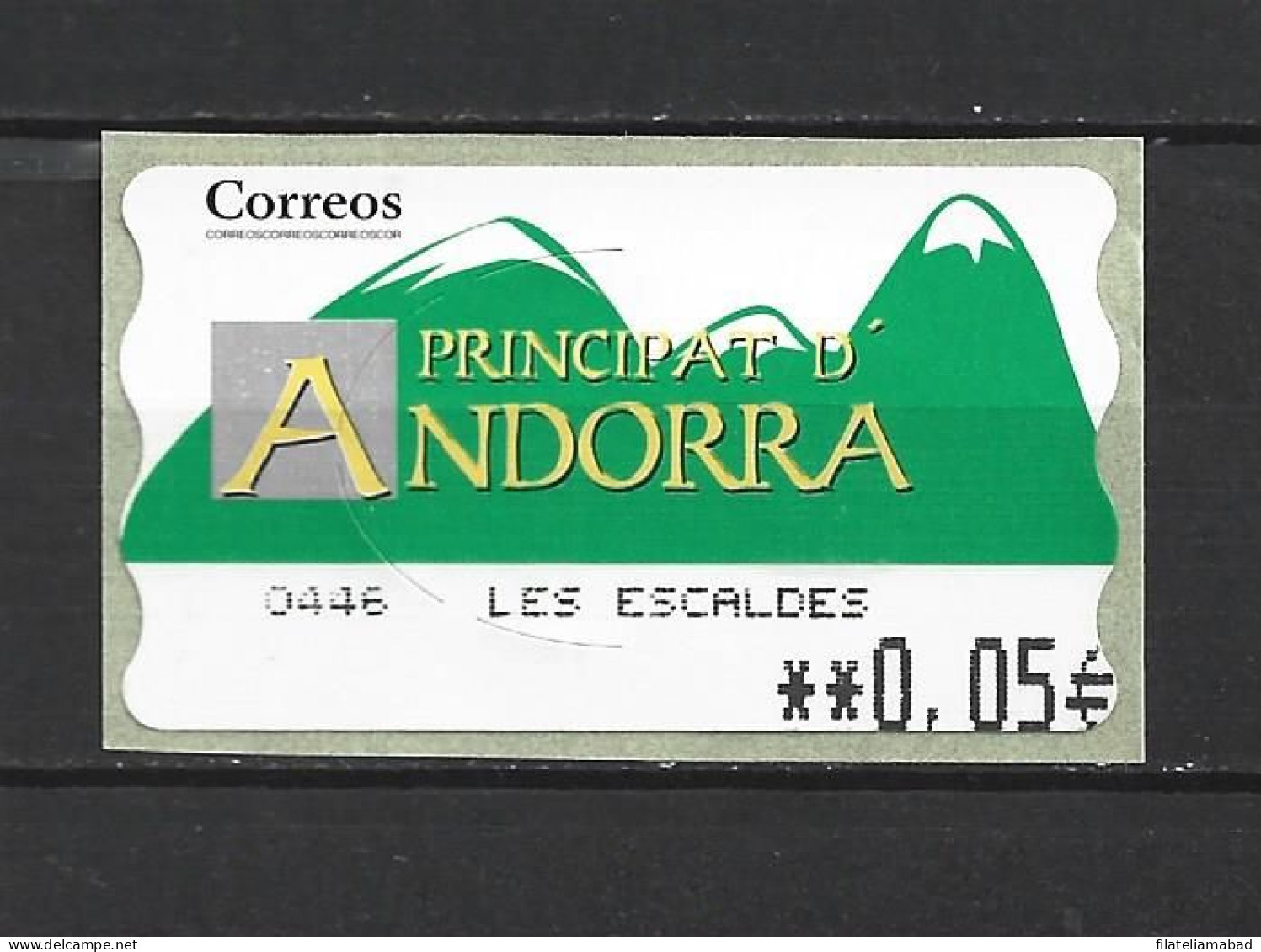 ANDORRA CORREO ESPAÑOL ETIQUETAS QUE ESTUVIERON EN USO MUY POCO TIEMPO AHORA YA NO ESTAN A LA VENTA (C.V) - Oblitérés