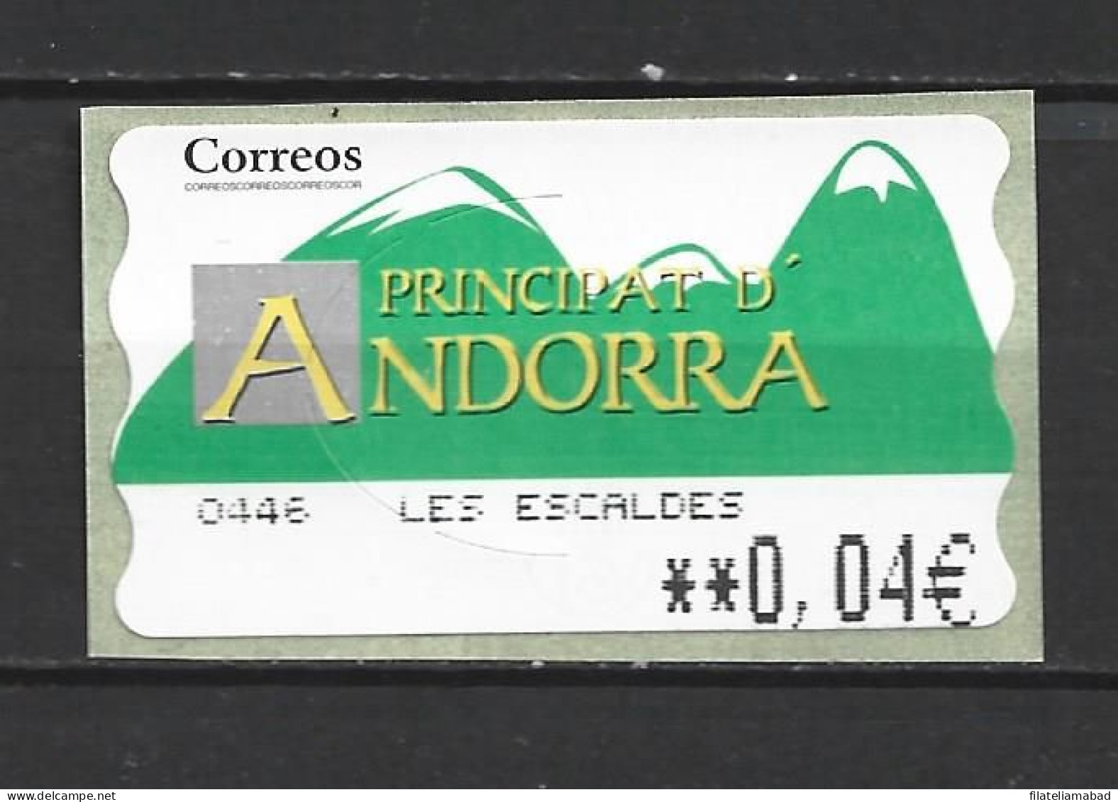 ANDORRA CORREO ESPAÑOL ETIQUETAS QUE ESTUVIERON EN USO MUY POCO TIEMPO AHORA YA NO ESTAN A LA VENTA (C.V) - Usati