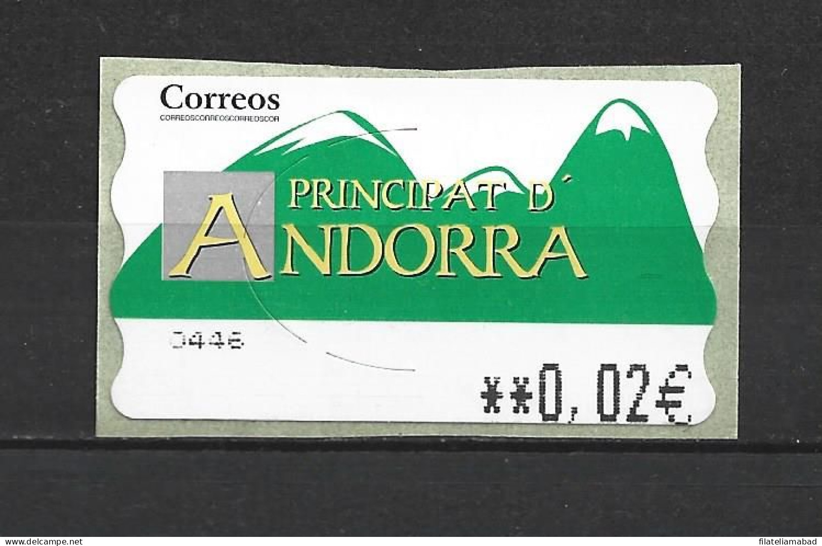 ANDORRA CORREO ESPAÑOL ETIQUETAS QUE ESTUVIERON EN USO MUY POCO TIEMPO AHORA YA NO ESTAN A LA VENTA (C.V) - Used Stamps