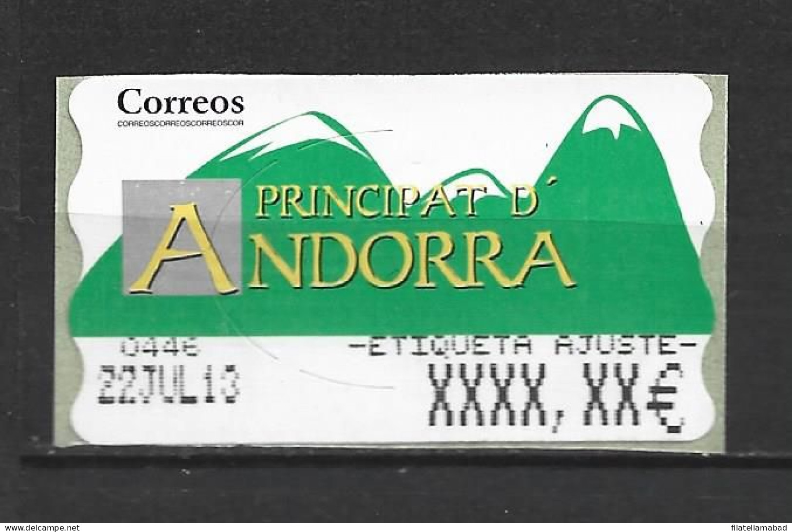 ANDORRA CORREO ESPAÑOL ETIQUETAS QUE ESTUVIERON EN USO MUY POCO TIEMPO AHORA YA NO ESTAN A LA VENTA (C.V) - Usados