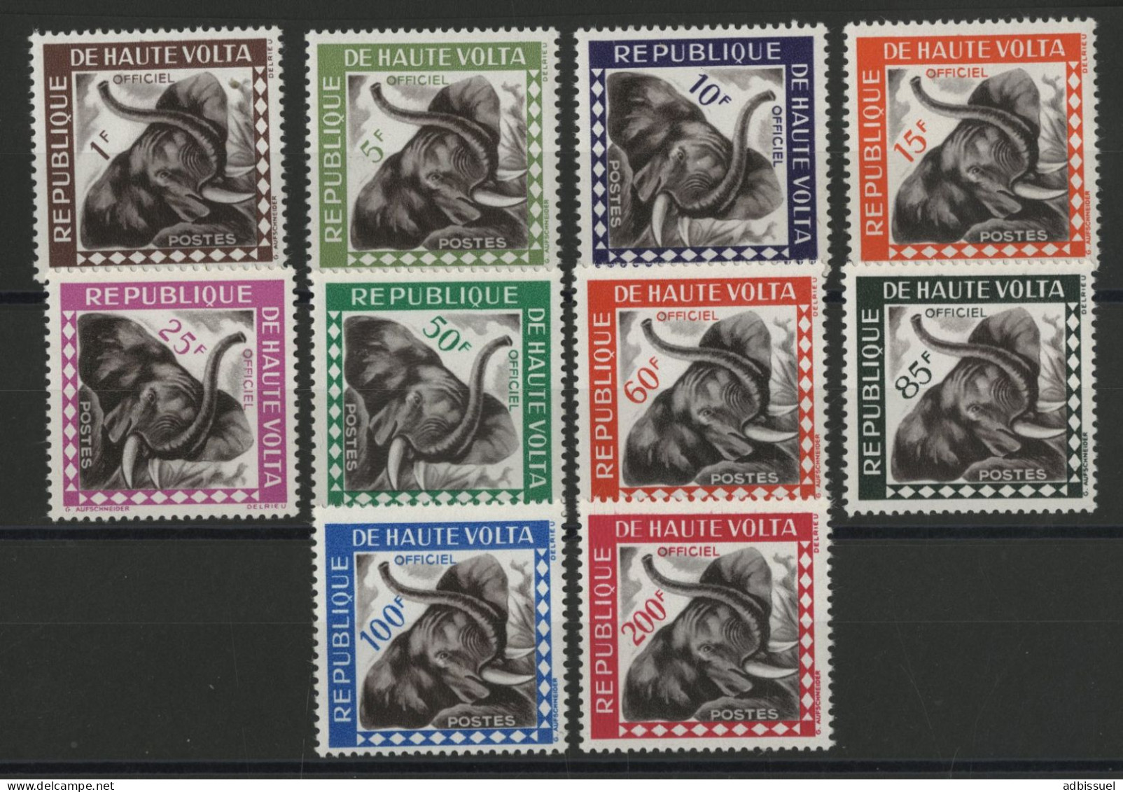 HAUTE VOLTA Timbres De Service N° 1 à 10 Cote 18 € Neufs ** (MNH) ELEPHANT TB - Alto Volta (1958-1984)