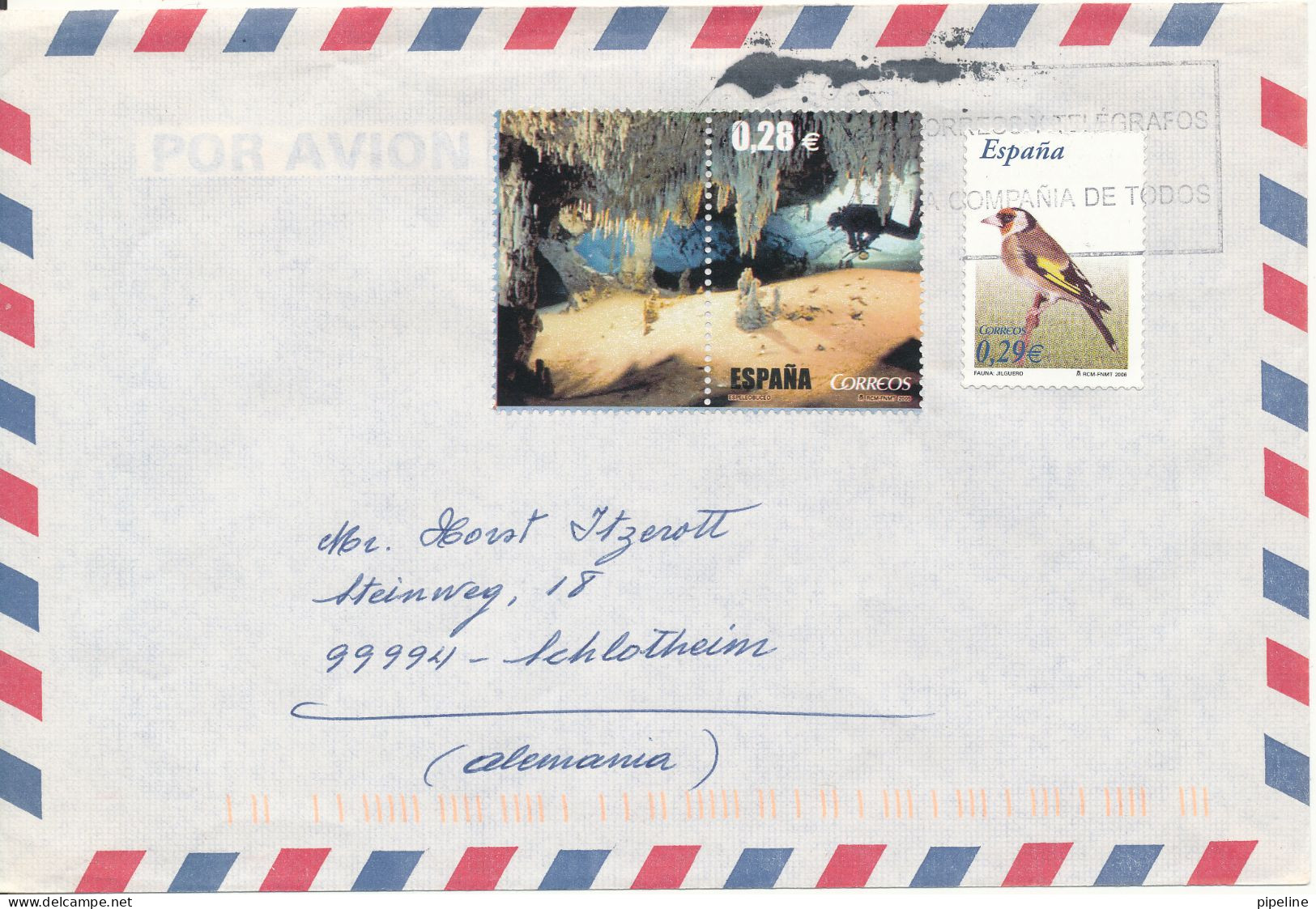 Spain Air Mail Cover Sent To Germany 2006 ?? Topic Stamps - Cartas & Documentos