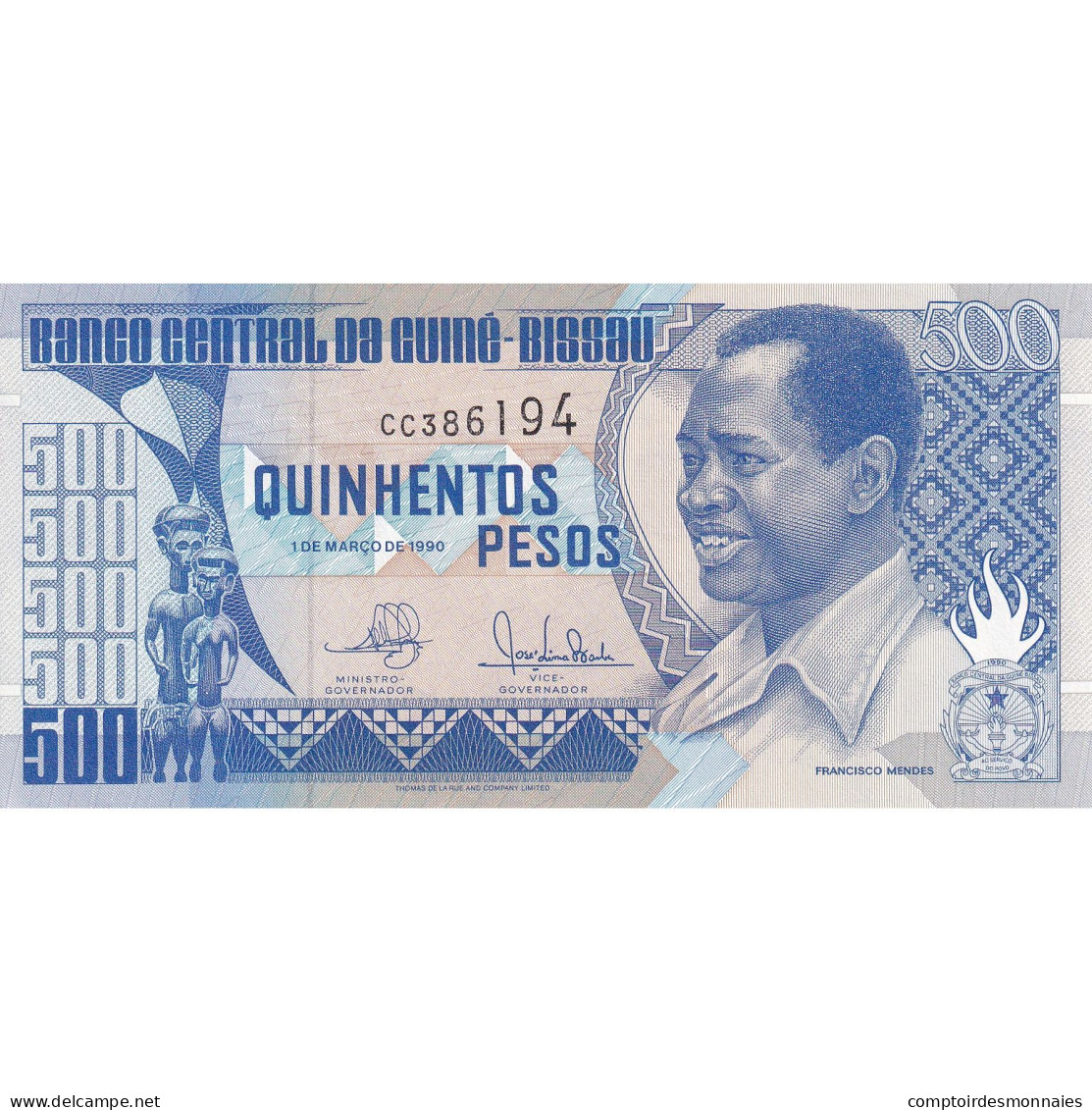 Guinée-Bissau, 500 Pesos, 1990, 1990-03-01, KM:12, SPL - Guinea-Bissau