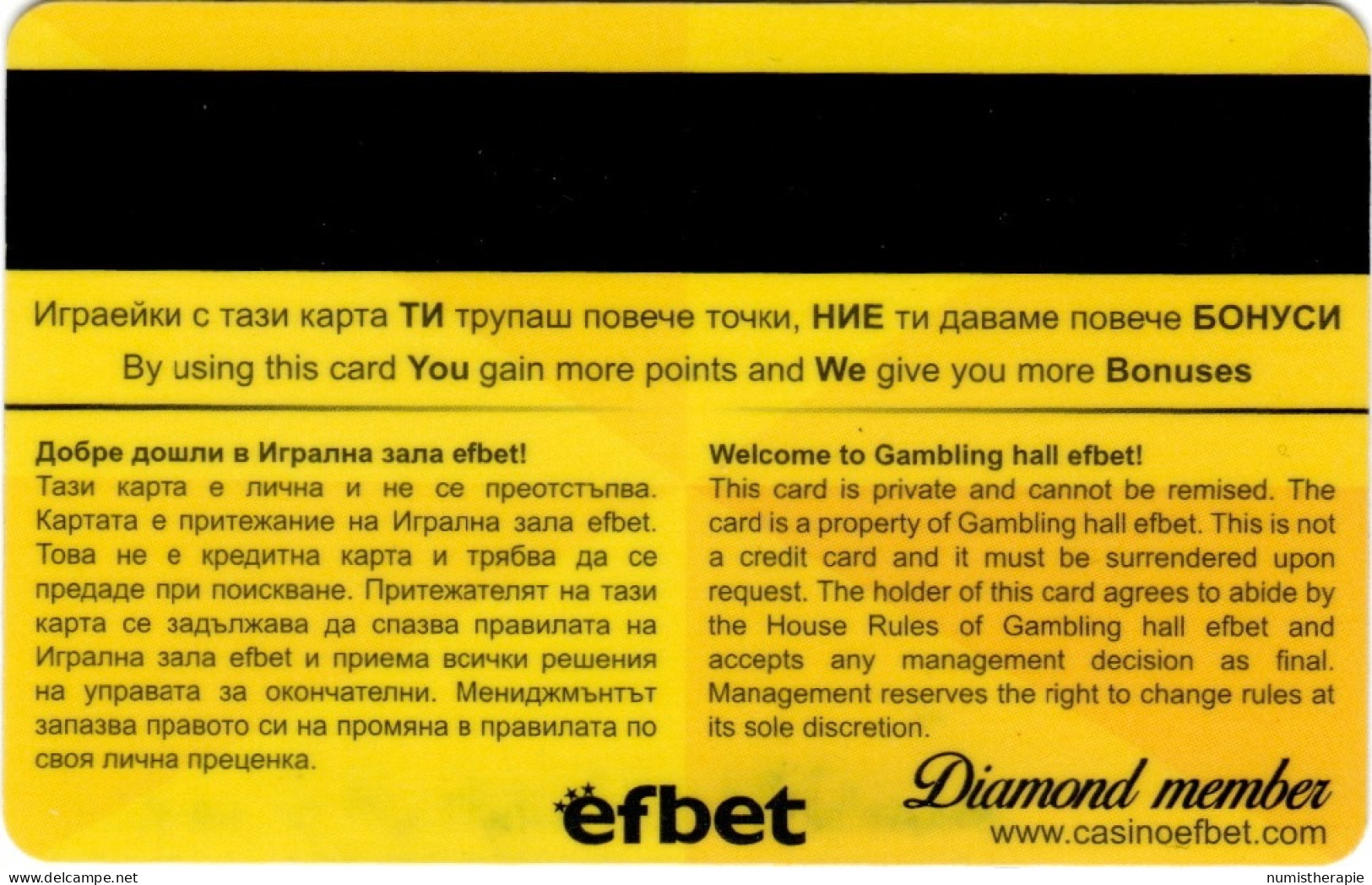 Efbet On-line Casino Bulgarie: Diamond Member - Tarjetas De Casino