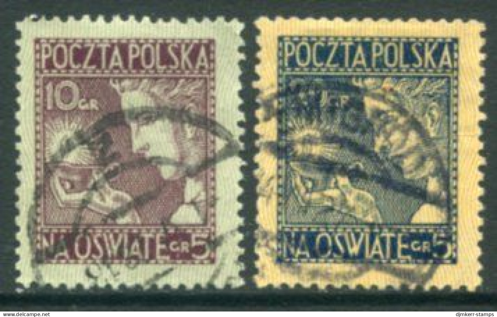 POLAND 1927 Education Fund Used. Michel 247-48 - Used Stamps