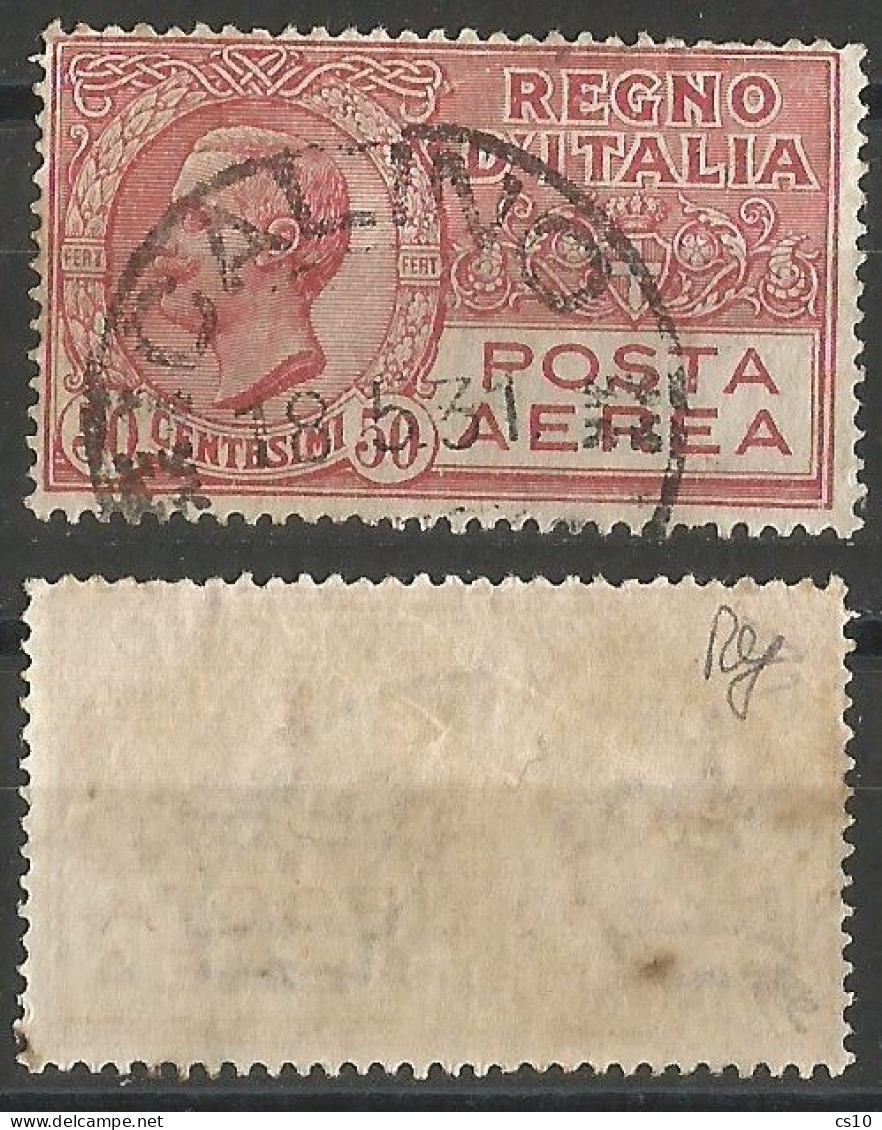 Regno Posta Aerea 1926/8 Sass.2A C.50 USATO A CALINO ISOLE ITALIANE EGEO Il 18MAG1931 Firmato - Egée (Calino)