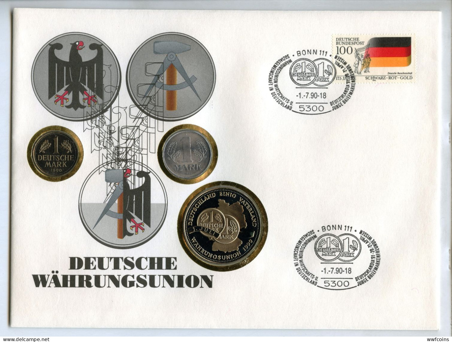 UNIONE DELLE DUE GERMANIE EST E OVEST DEUTSCHE WAHRUNGSUNION SCHWARZ ROT GOLD - Collections