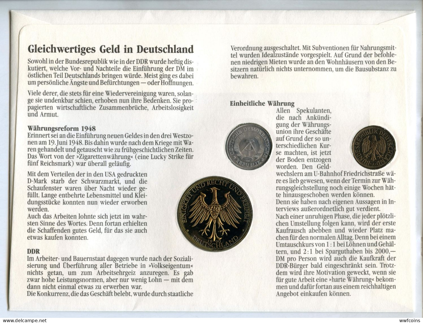 UNIONE DELLE DUE GERMANIE EST E OVEST DEUTSCHE WAHRUNGSUNION SCHWARZ ROT GOLD - Collections