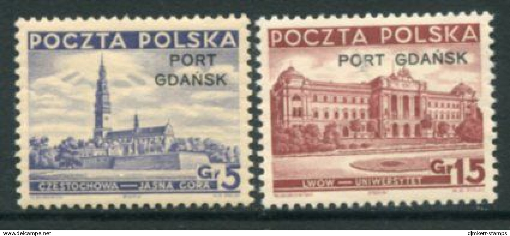 PORT GDANSK 1937 Overprint On Views Definitives MNH / **,  Michel 32-33 - Occupations