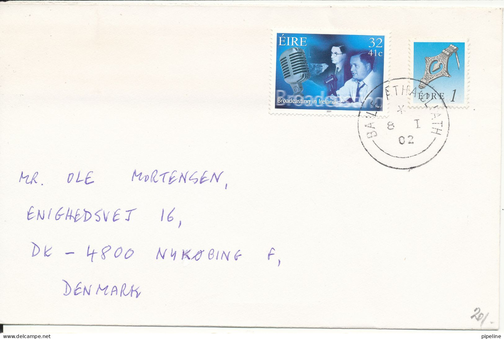 Ireland Cover Sent To Denmark 8-1-2002 Topic Stamps - Brieven En Documenten