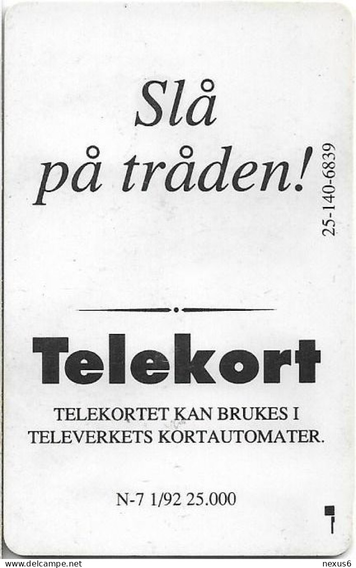 Norway - Telenor - Tyholt Tower - N-007D (NO CN.), SC6, 01.1992, 4.000ex, Used - Norvège