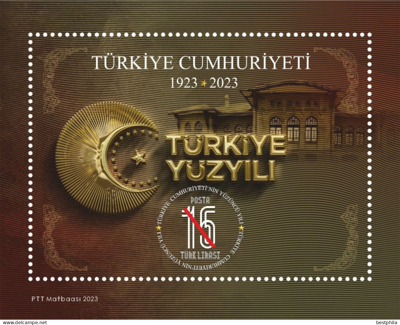 Turkey, Türkiye - 2023 - 100th Anniversary Of The Republic Of Turkey - 1.Mini S/Sheet ** MNH - Hojas Bloque