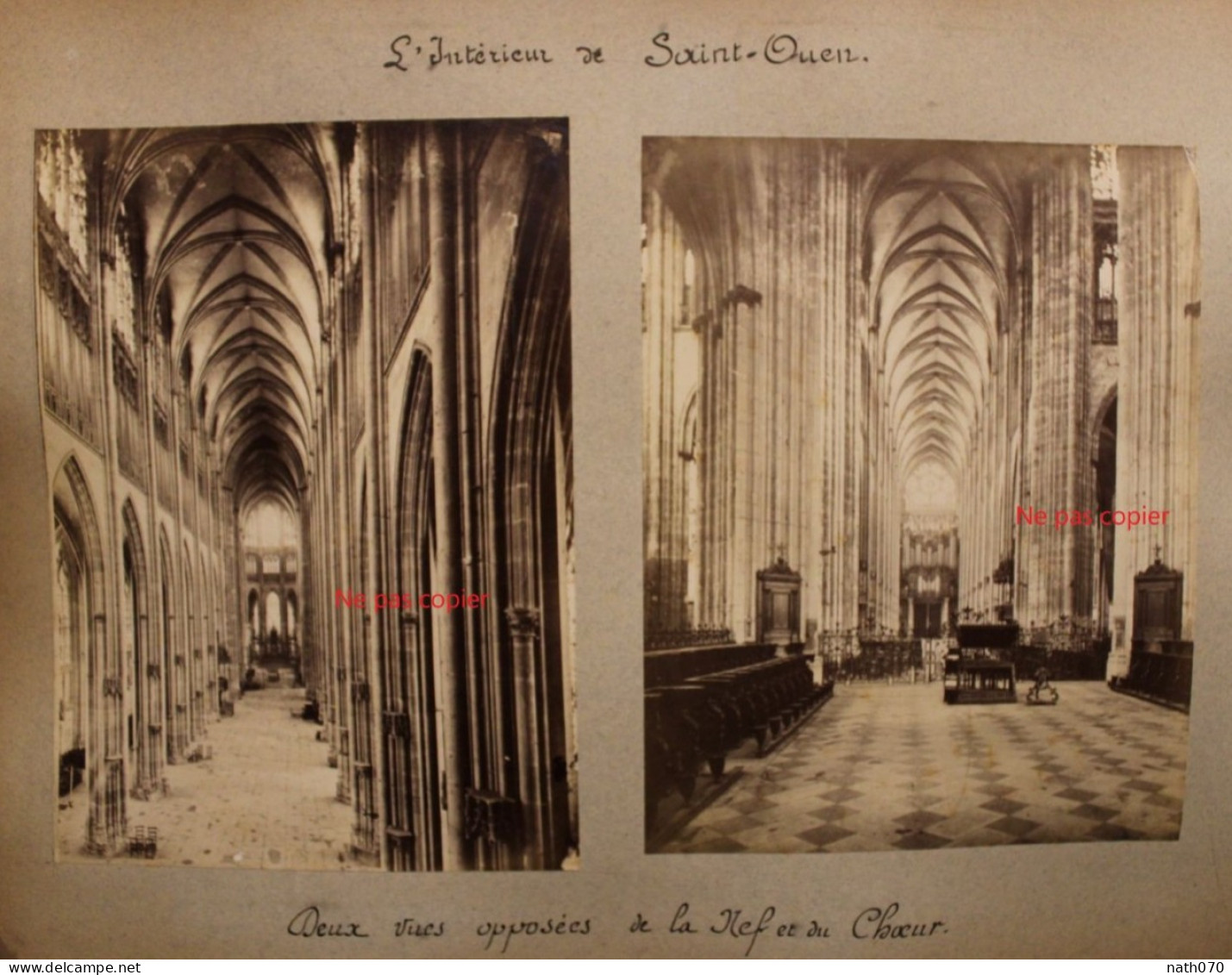 4 Photo 1890's Cathédrale Notre Dame Rouen St Ouen Tirage Print Vintage Albumen Albuminé - Lieux