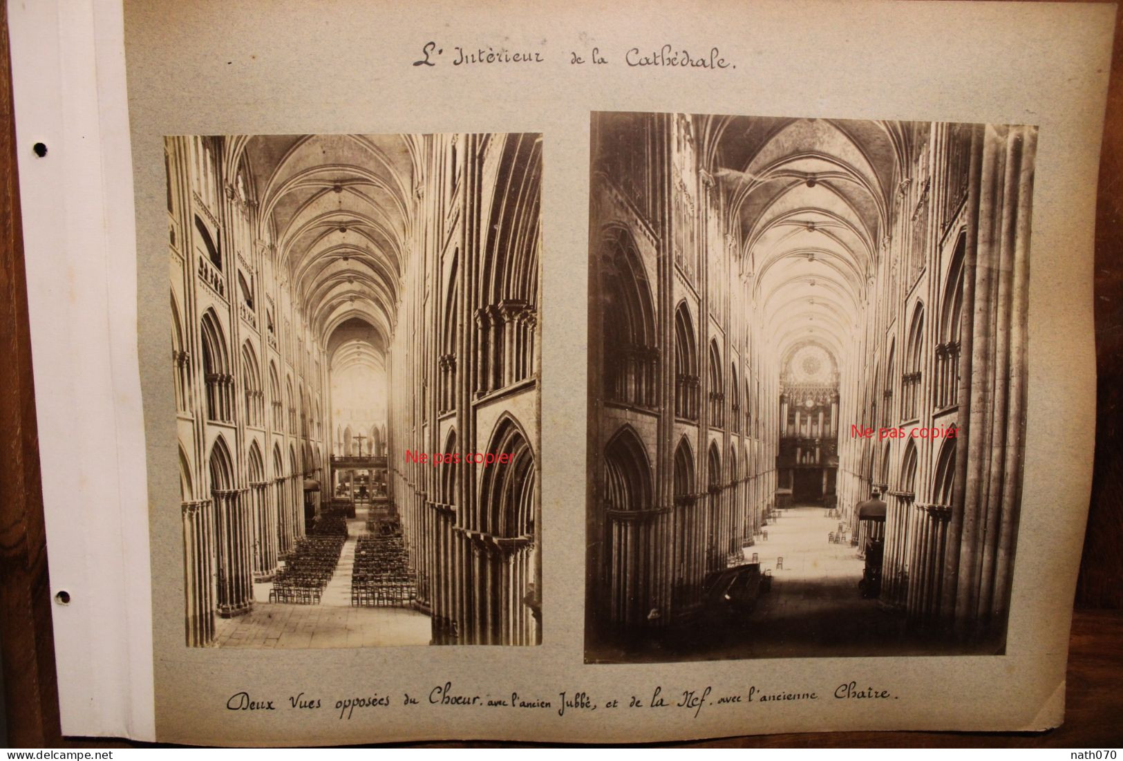 4 Photo 1890's Cathédrale Notre Dame Rouen St Ouen Tirage Print Vintage Albumen Albuminé - Lieux