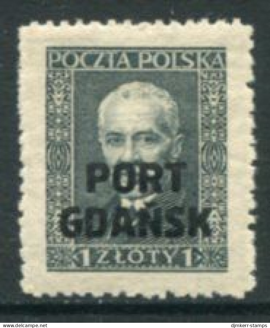 PORT GDANSK 1929 Overprint On 1 Zl. President Moscicki LHM / *.  Michel 23 I - Ocupaciones