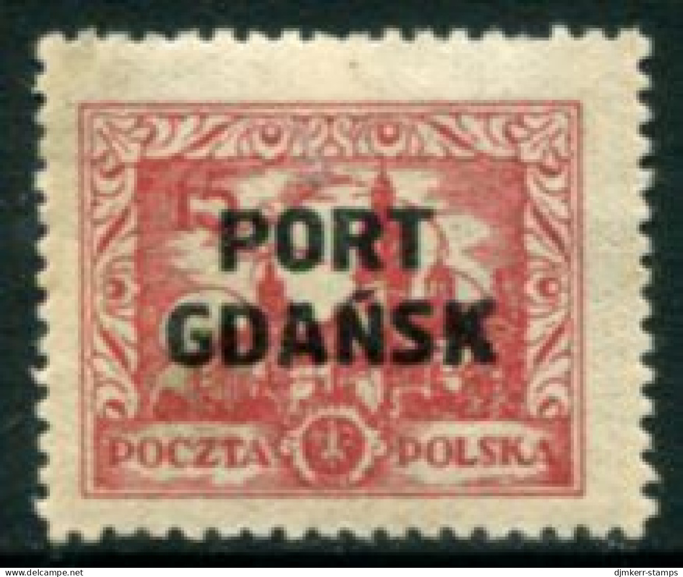 PORT GDANSK 1926 Thin Overprint On 15 Gr.  Definitive  LHM / *.  Michel 14 - Ocupaciones