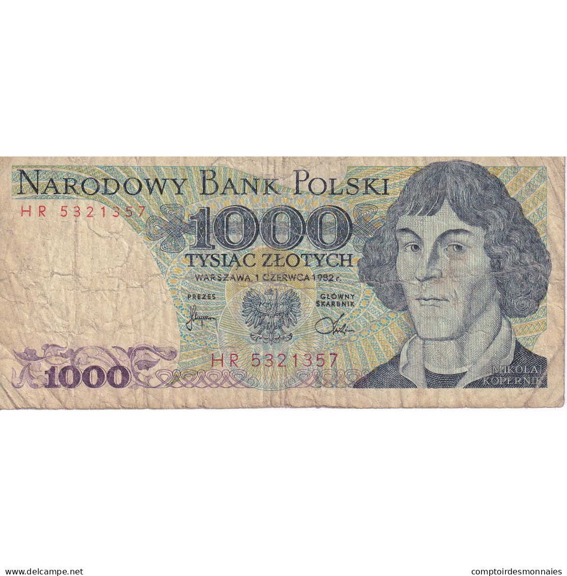 Pologne, 1000 Zlotych, 1982, 1982-06-01, KM:146c, TB - Pologne