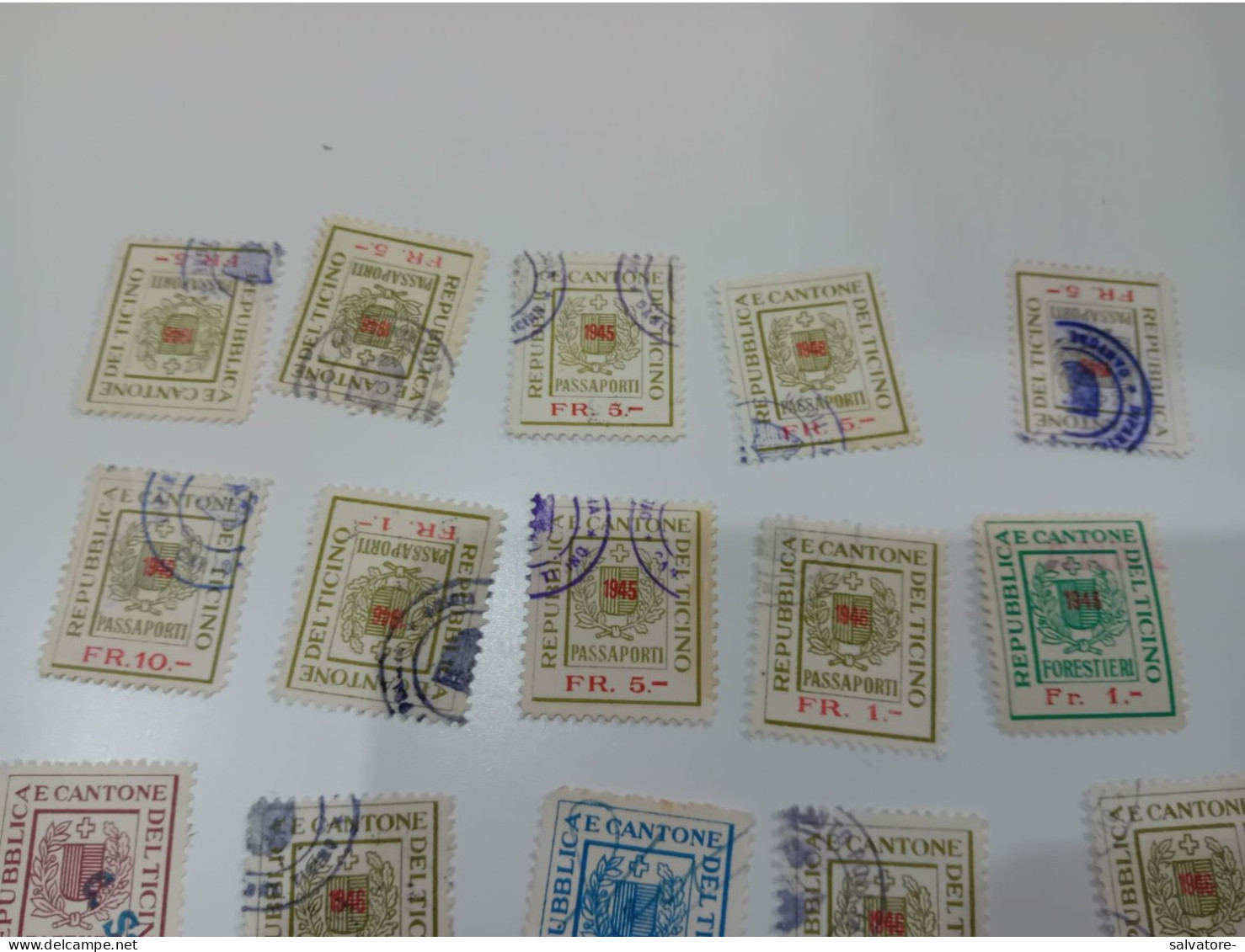 LOTTO 25 MARCHE DA BOLLO  REPUBBLICA E CANTONE DEL TICINO - Revenue Stamps