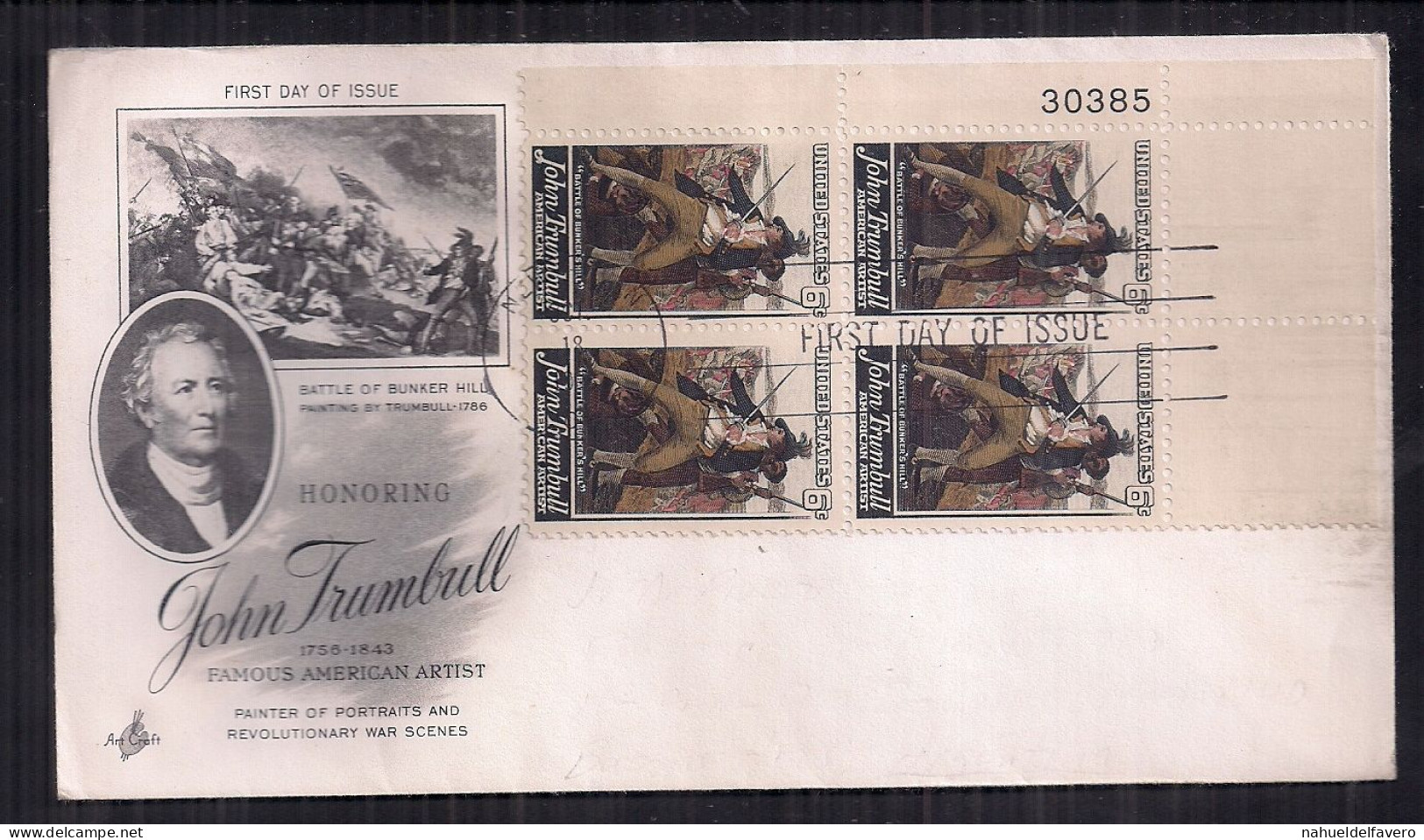 U.S. - Enveloppe Premier Jour D'émission - 1968 - Honoring John Trumbull - 1961-1970