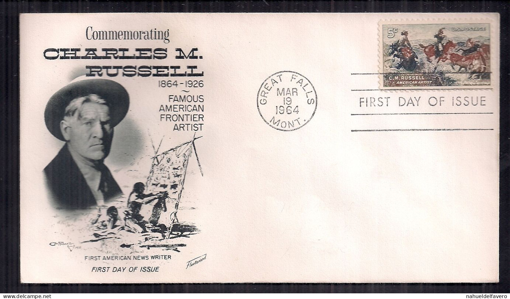 U.S. - Enveloppe Premier Jour D'émission - 1964 - Commemorating Charles M. Russell - 1961-1970