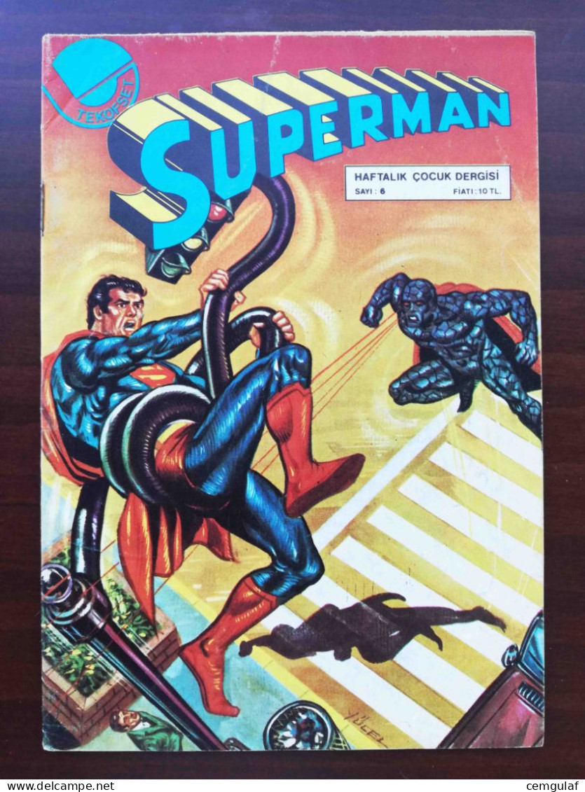 SUPERMAN, TURKISH EDITION-NO:5 FACICLE COVER DESIGN, YÜCEL KÖKSAL. - TEK PUBLICATIONS 1979 - DC