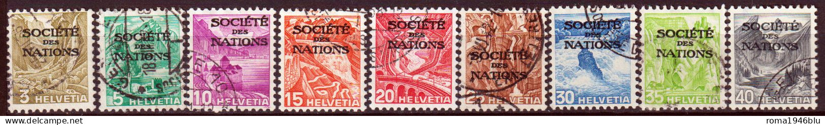 Svizzera 1937 Unif.S96A/104A O/used VF/F - Officials