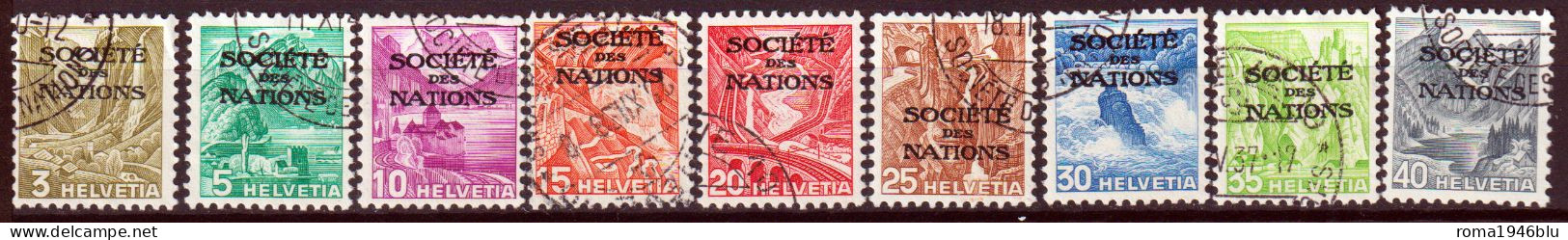 Svizzera 1937 Unif.S96B/104B O/used VF/F - Dienstzegels