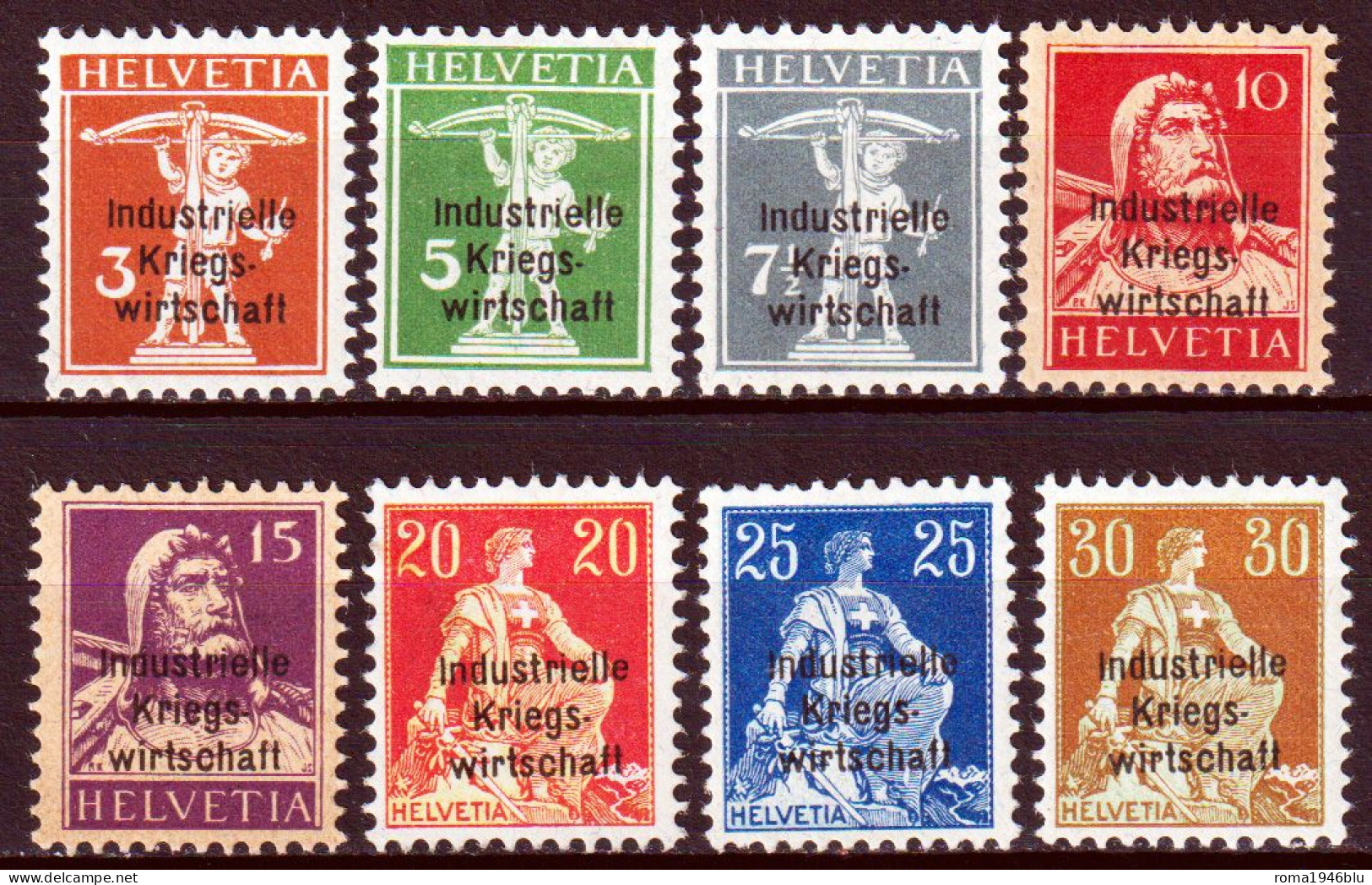 Svizzera 1918 Unif.S1/8 */MVLH VF/F - Officials