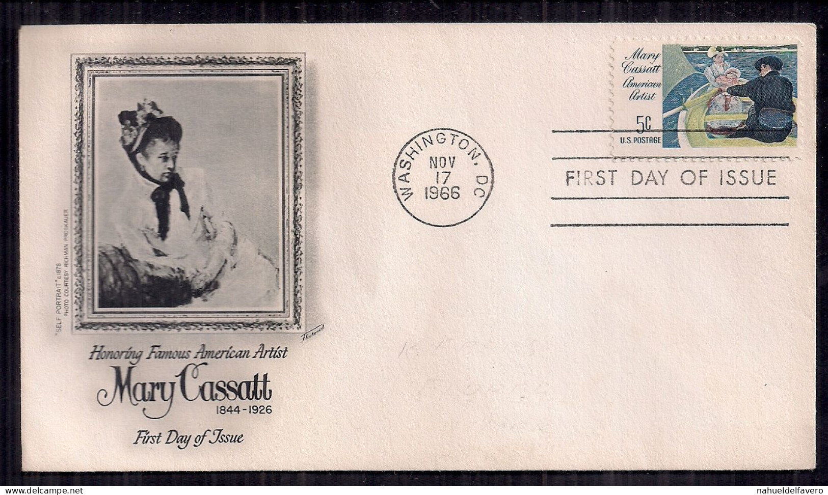 U.S. - Enveloppe Premier Jour D'émission - 1966 - Honoring MARY CASSATT - 1961-1970