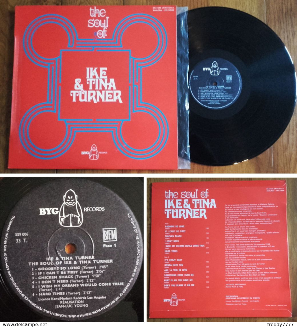 RARE French LP 33t RPM BIEM (12") IKE & TINA TURNER «The Soul Of Ike & Tina Turner» (1969) - Soul - R&B