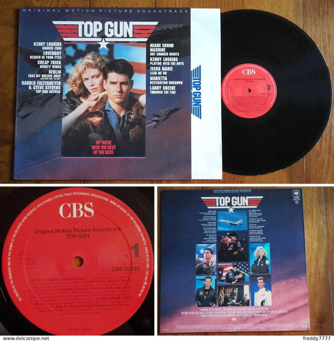 RARE Dutch LP 33t RPM (12") BOF OST «TOP GUN» (Tom Cruise, Kelly McGillis, Val Kilmer, 1986) - Soundtracks, Film Music