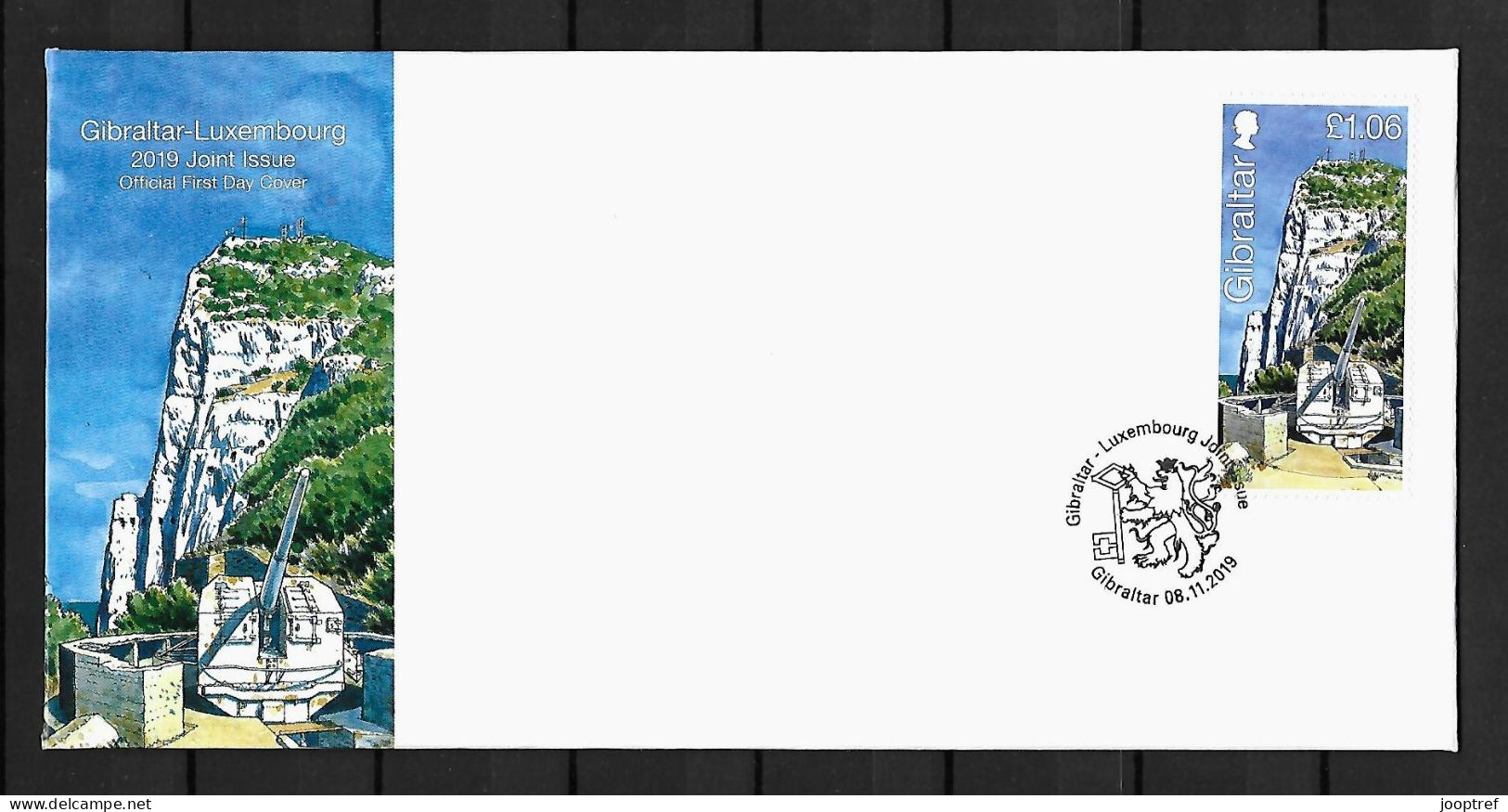 2019 Joint Gibraltar And Luxembourg, OFFICIAL FDC GIBRALTAR: Casemates - Joint Issues