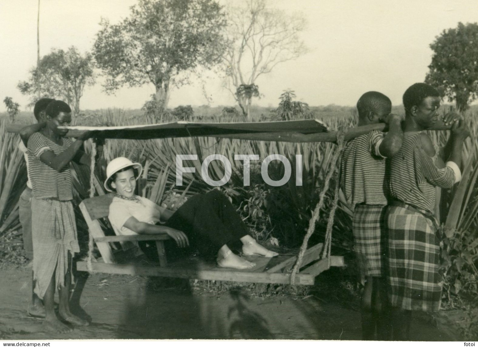 Carte Photo Foto Jeune Femme Girl Hamac Colonial CONGO AFRICA AFRIQUE POSTCARD - Kinshasa - Leopoldville (Leopoldstadt)