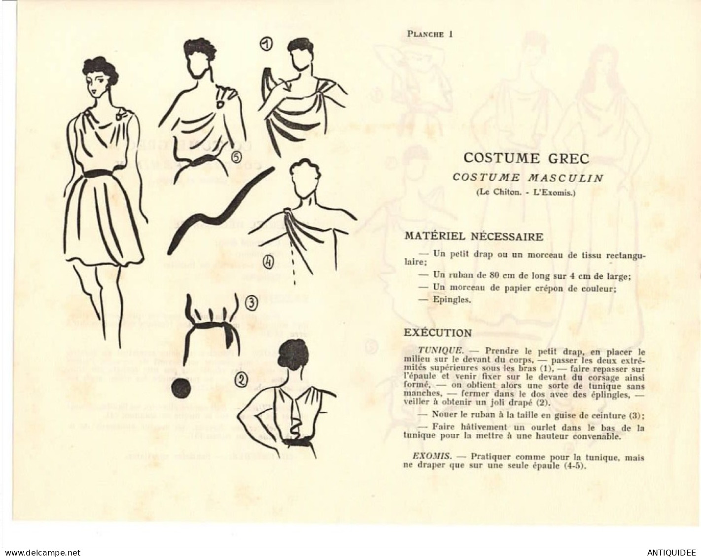 FICHES DE COSTUMES IMPROVISES Par Denise KIEB ( Première Série ) - - Theatre, Fancy Dresses & Costumes