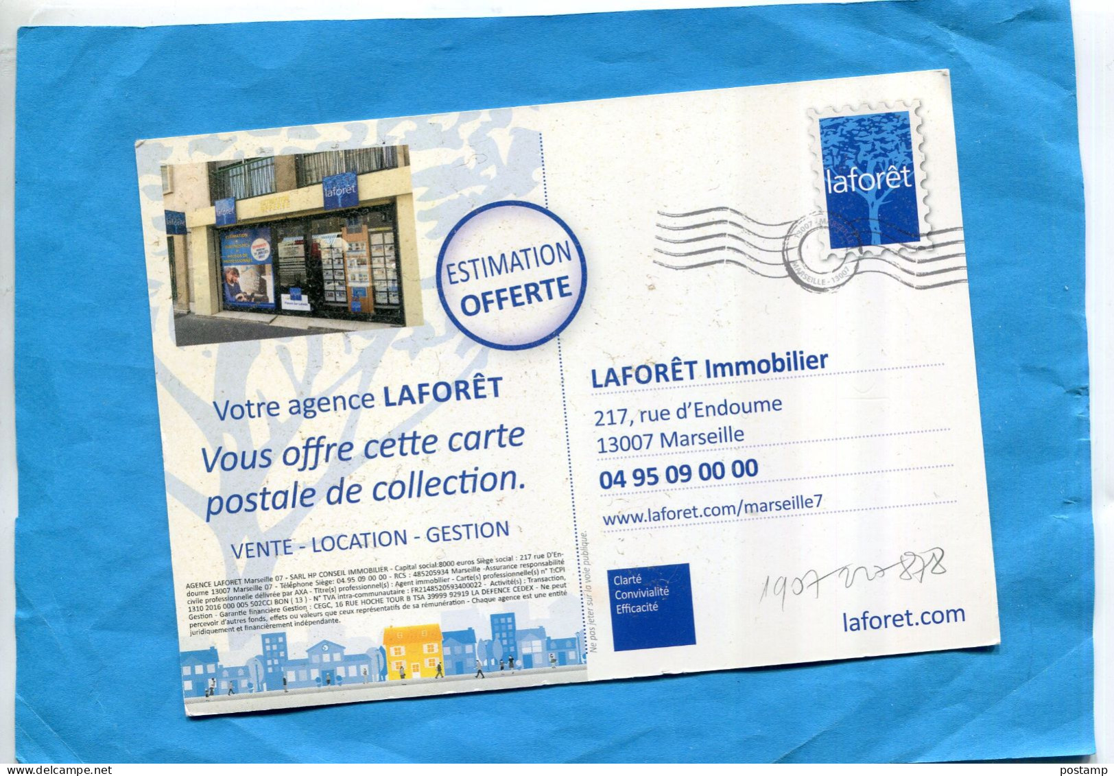 Pseudo Entier Postal-Marseille" Agence Laforet  -endoume Années 70.80 - Enteros Privados