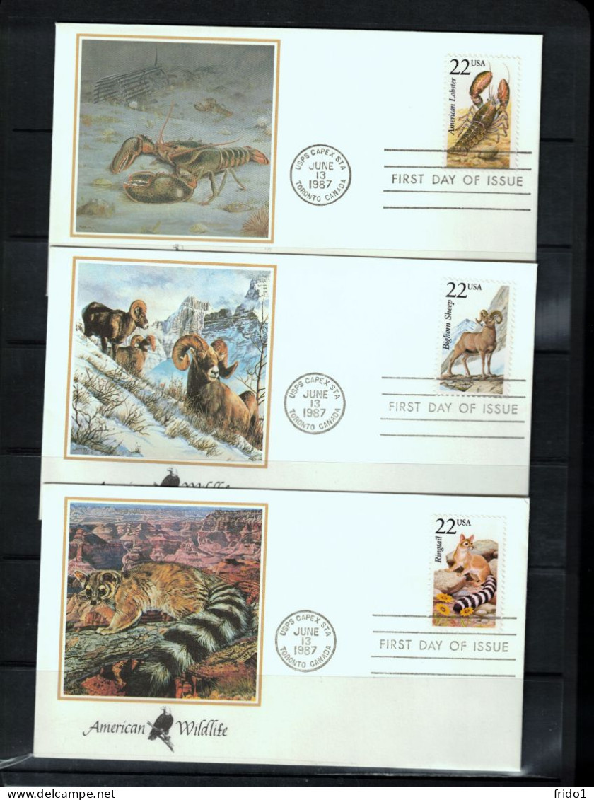 USA 1987 Animals 5x FDC - 1981-1990