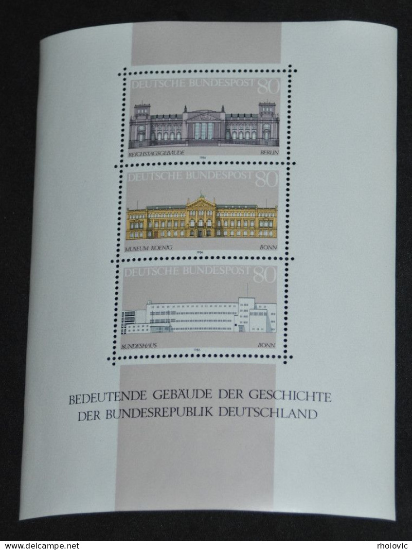 GERMANY 1986, Democracy, Architecture, Mi #B20, Miniature Sheet, MNH** - 1981-1990