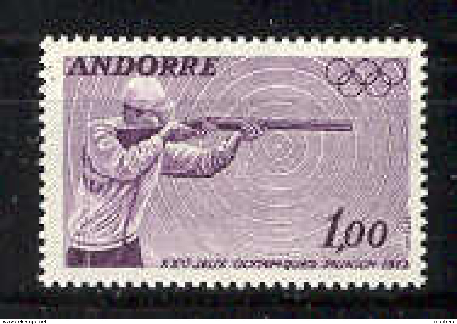 Andorra -Franc 1972 JJOO Munich Y=220 E=241 (**) - Tir (Armes)
