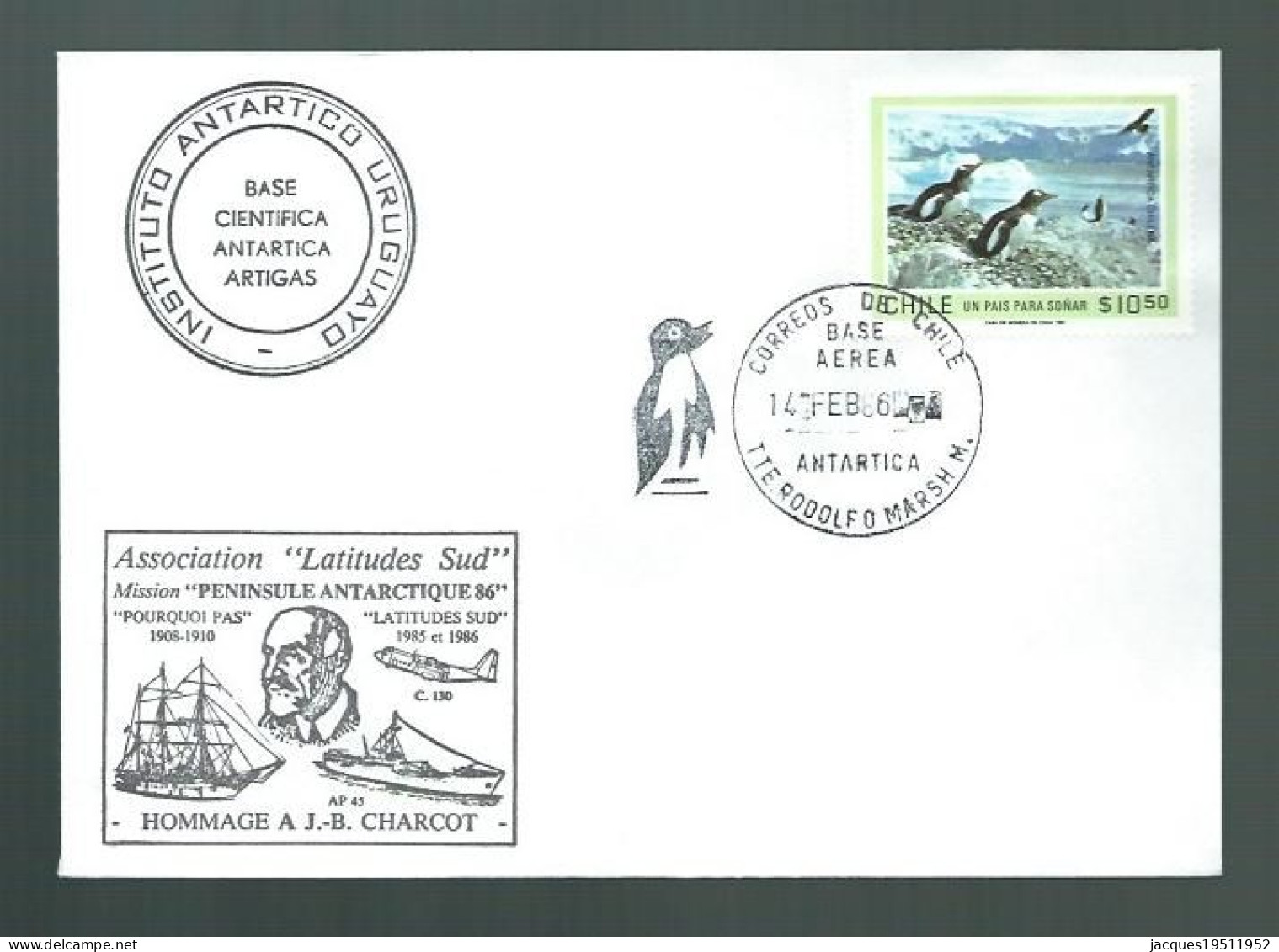 TT 109 - Lot De 8 Plis De Mission "Péninsule Antarctique 86" Effectué Par L'association "Latitudes Sud" Du 25/1 Au 9/3/8 - Wetenschappelijke Stations & Arctic Drifting Stations