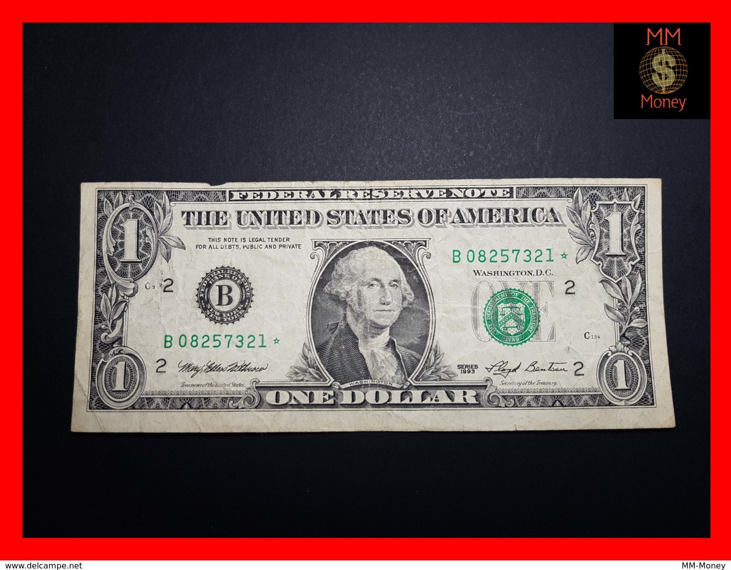 U.S.A.  USA  United States 1 $ 1993  P. 490 A “B”   *New York*   Replacement *  Fine - Federal Reserve (1928-...)