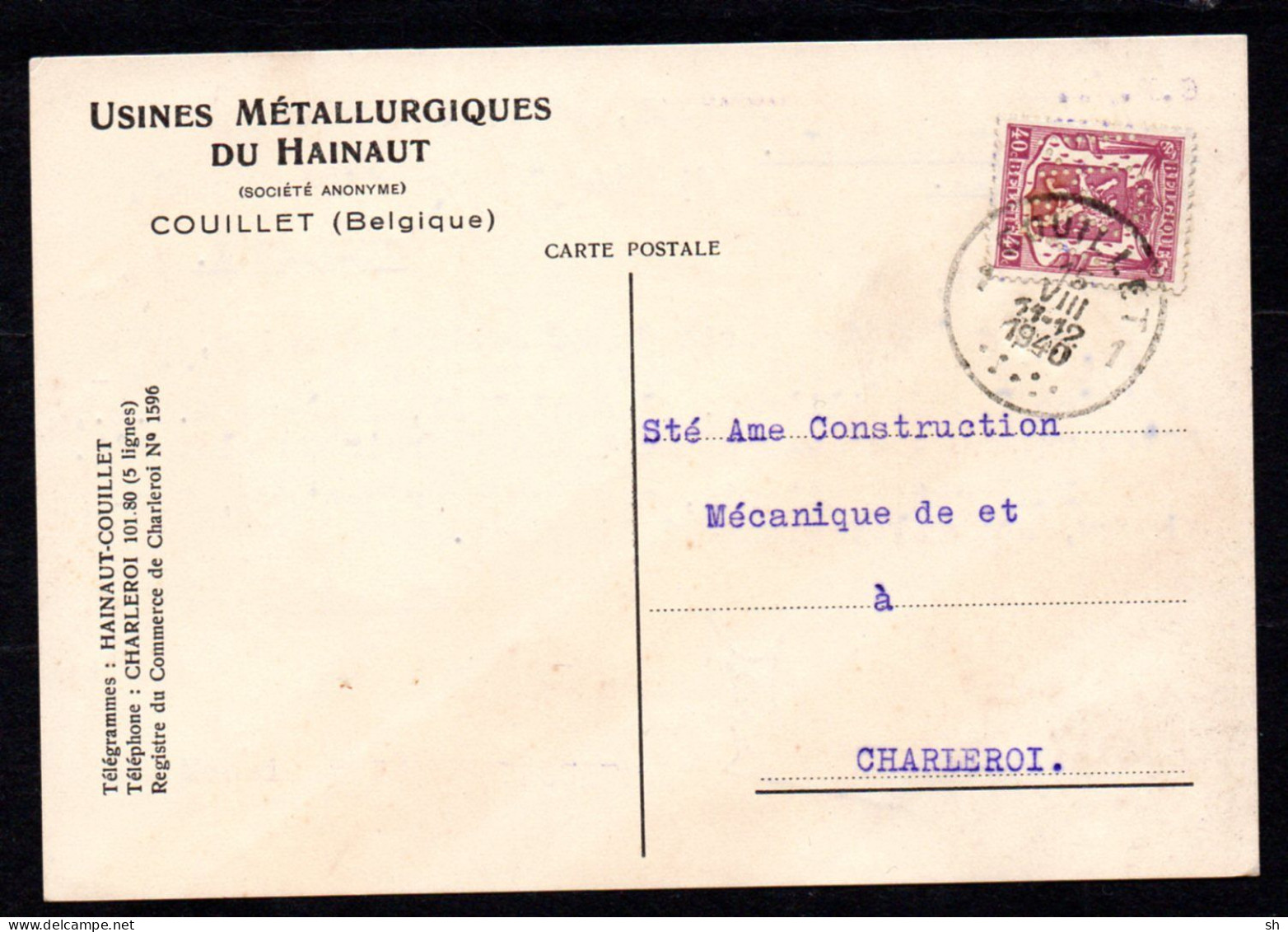 PERFORE - PERFINS - LOCHUNG - Usines Metallurgique Du Hainaut - UM - Couillet - 1934-51