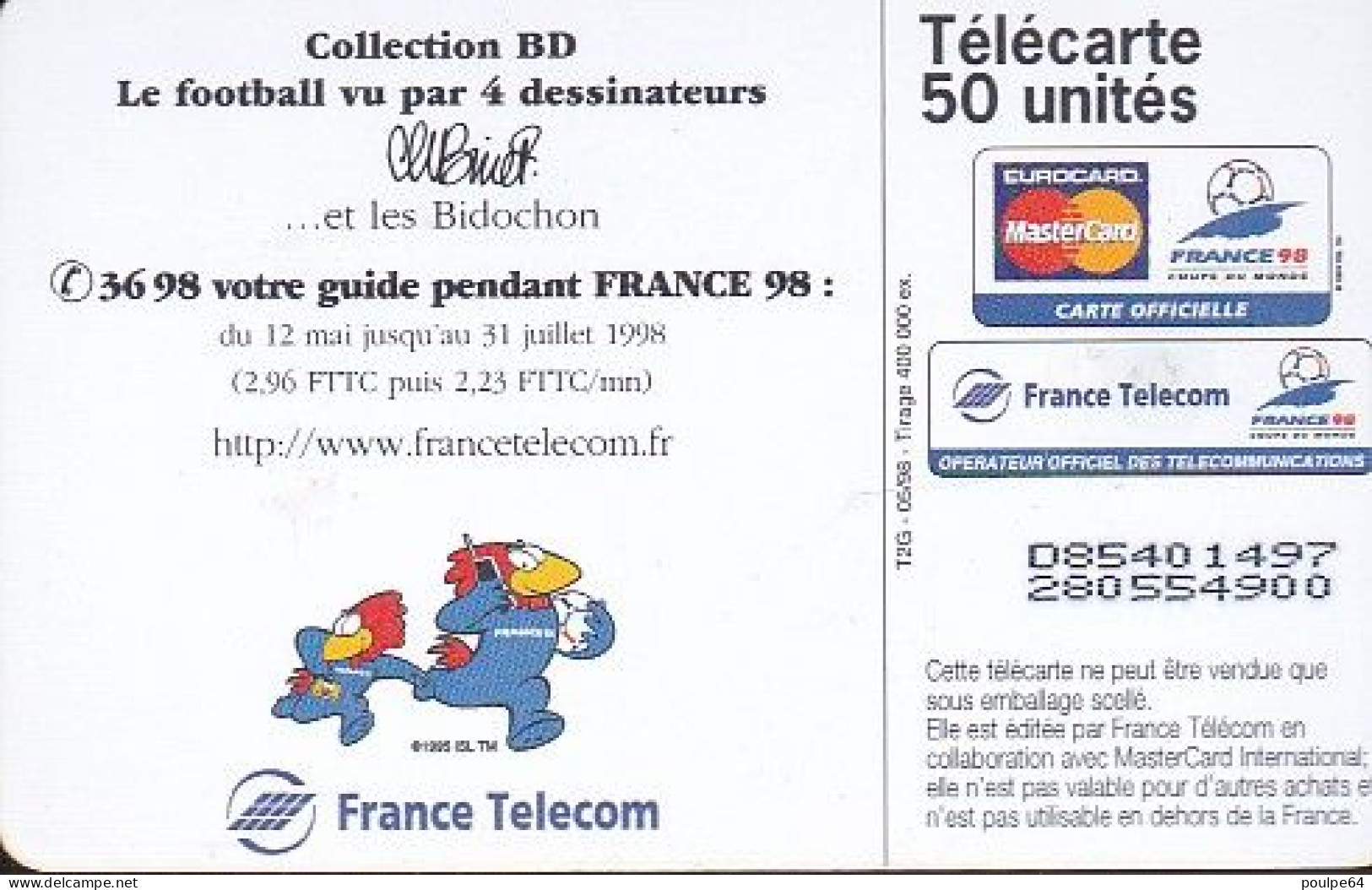 F865  05/1998 - BINET - FRANCE 98 - 50 OB2 - 1998