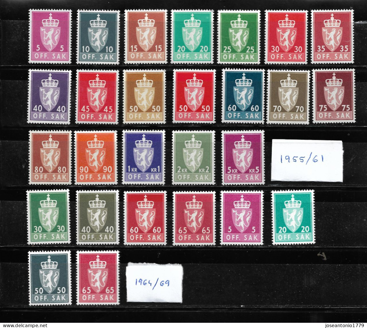 NORUEGA 1955/1975, JUEGO COMPLETO ESCUDO DE ARMAS. MNH. - Unused Stamps