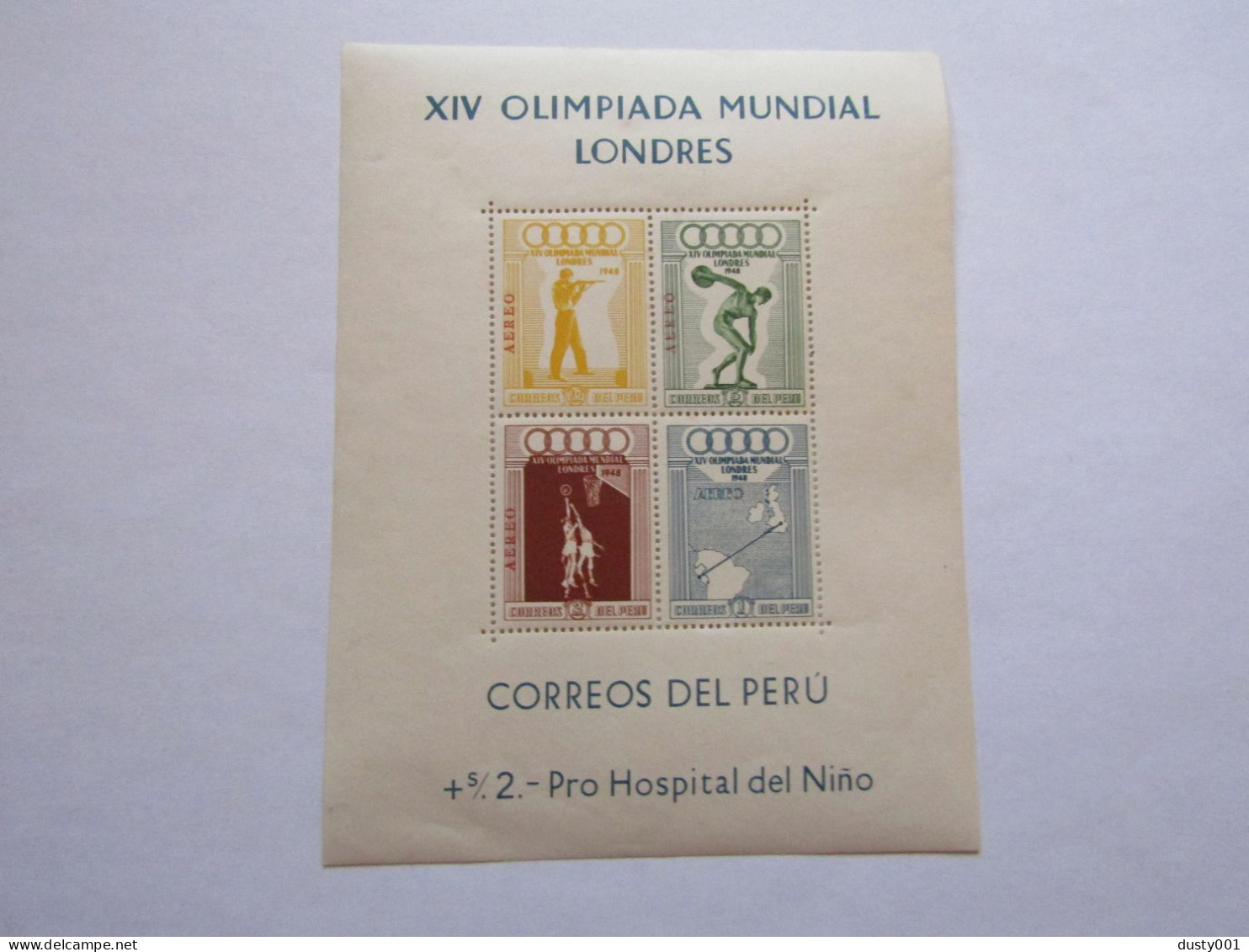 Per02   Bloc Feuillet Du Pérou     JO  Londres  1948   MNH  YT 1 - Ete 1948: Londres