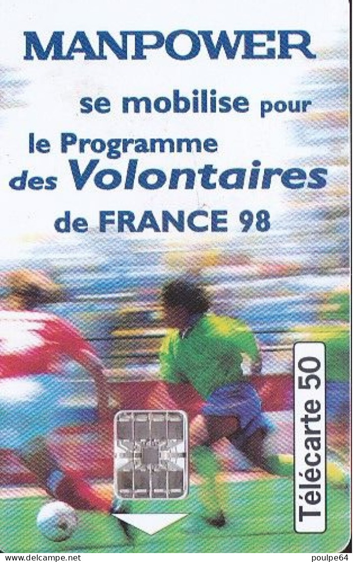 F870  05/1998 - MANPOWER FRANCE 98 - 50 SC7- (verso : N° Rouges Deux Lignes Vers Le Bas) - 1998